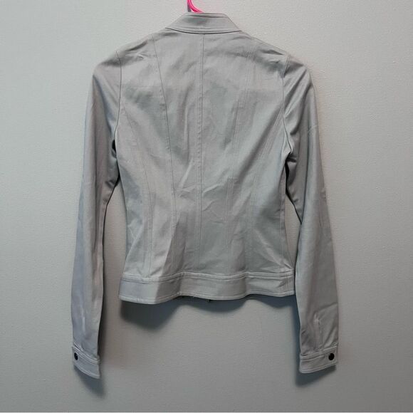 Betsey Johnson Gray Cotton Moto Jacket Size 2 - Picture 4 of 8